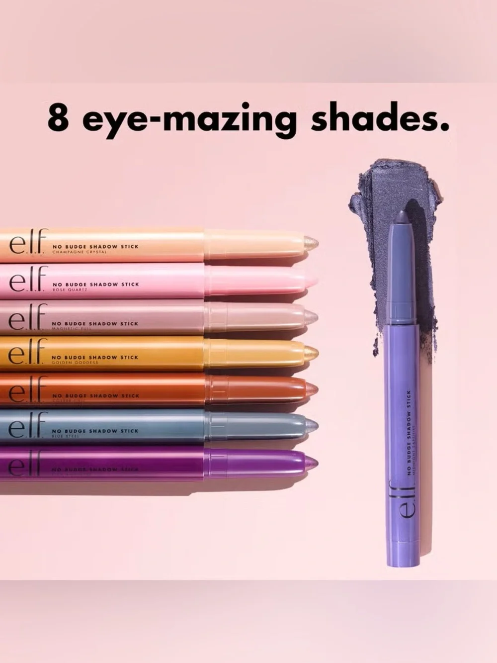 e.l.f. No Budge Shadow Stick - Rich Amethyst, NEW
